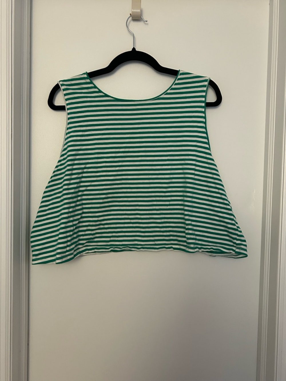 Universal Thread Green & White Striped Crop Tank
